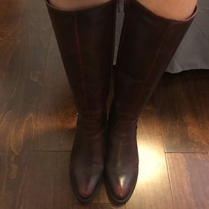 Leather dark cherry riding boots